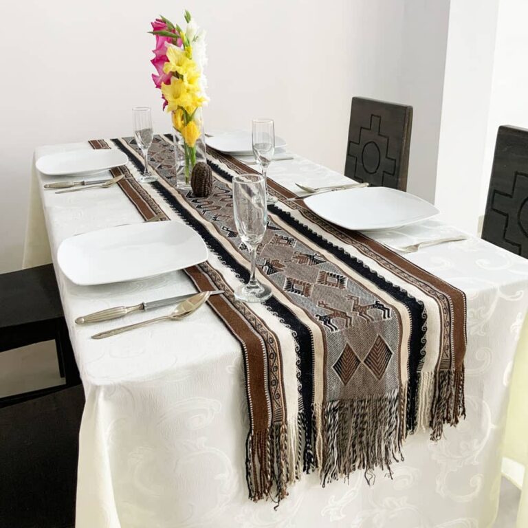 Handwoven Natural Baby Alpaca Table Runner