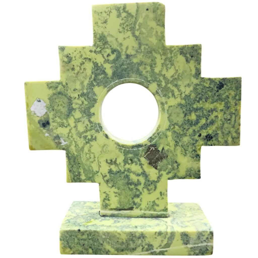 peruvian sacred chakana handcarved in serpentine stone machu picchu