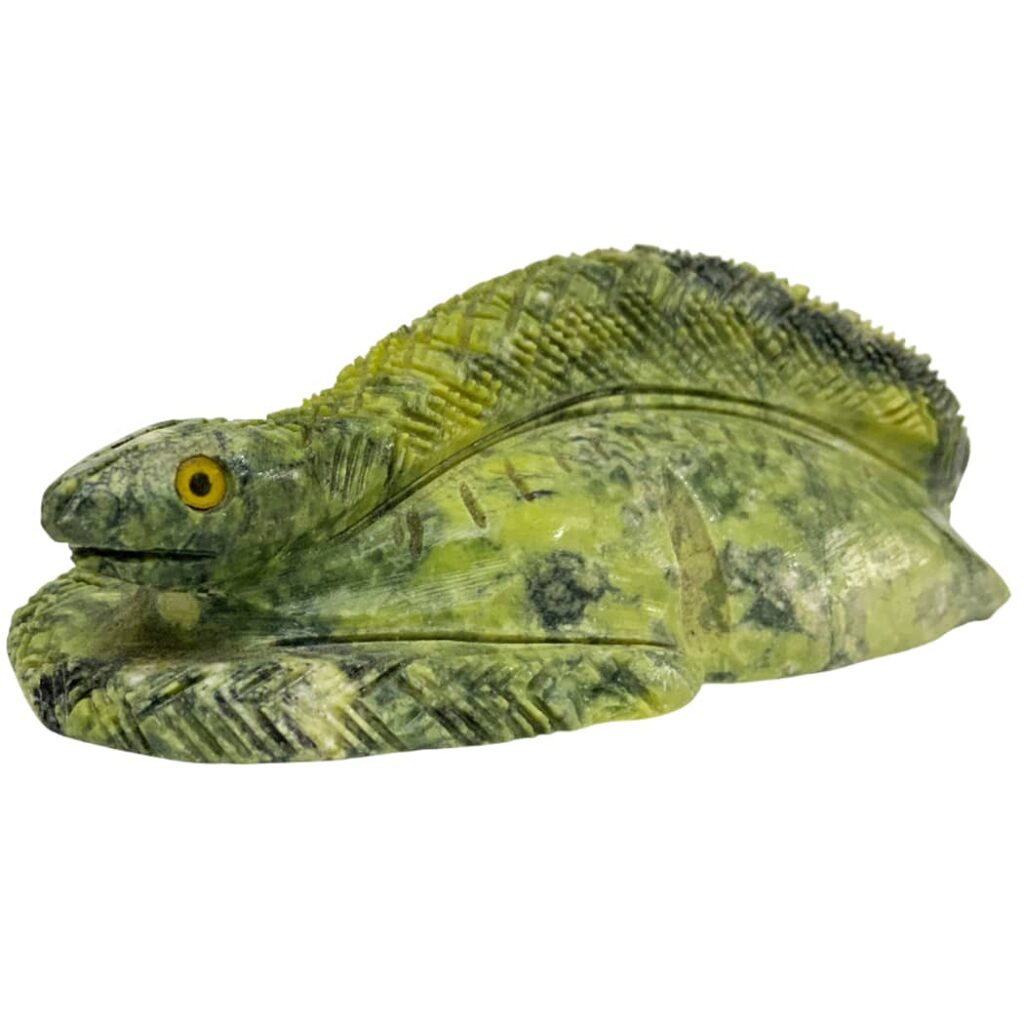 sacred snake carved in serpentine stone