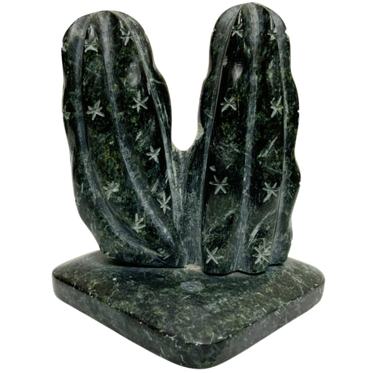 San Pedro Plant Carved In Serpentine Stone For Incense