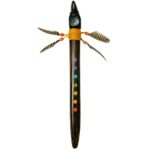 peruvian sacred pipe in chonta wood handmade